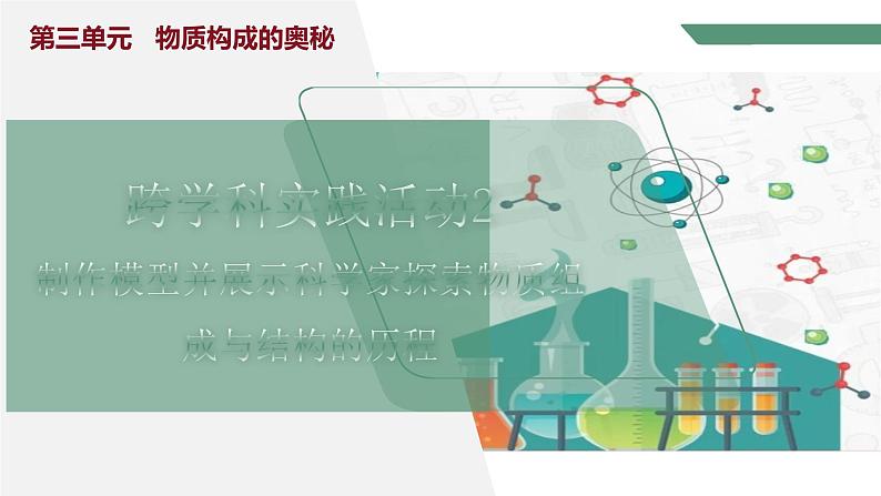 【核心素养】跨学科实践活动2 制作模型并展示科学家探索物质组成与结构课件PPT+教学设计+同步练习（含答案和教学反思）01