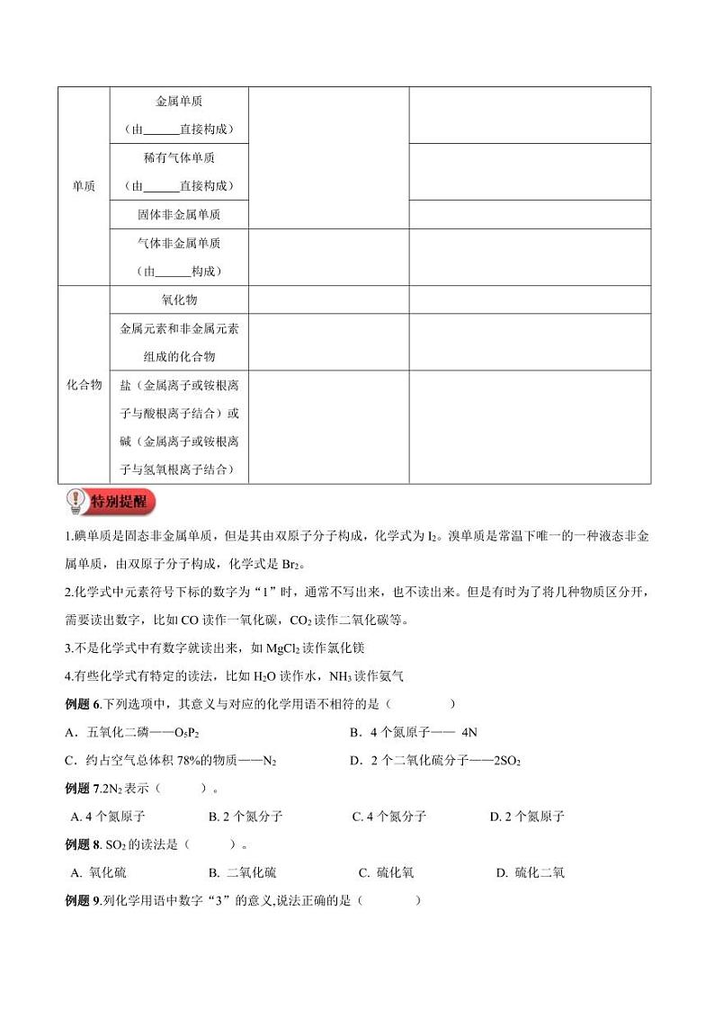 第14讲-物质组成的表示-2024年新九年级化学暑假衔接讲义（人教版2024）（含答案）03