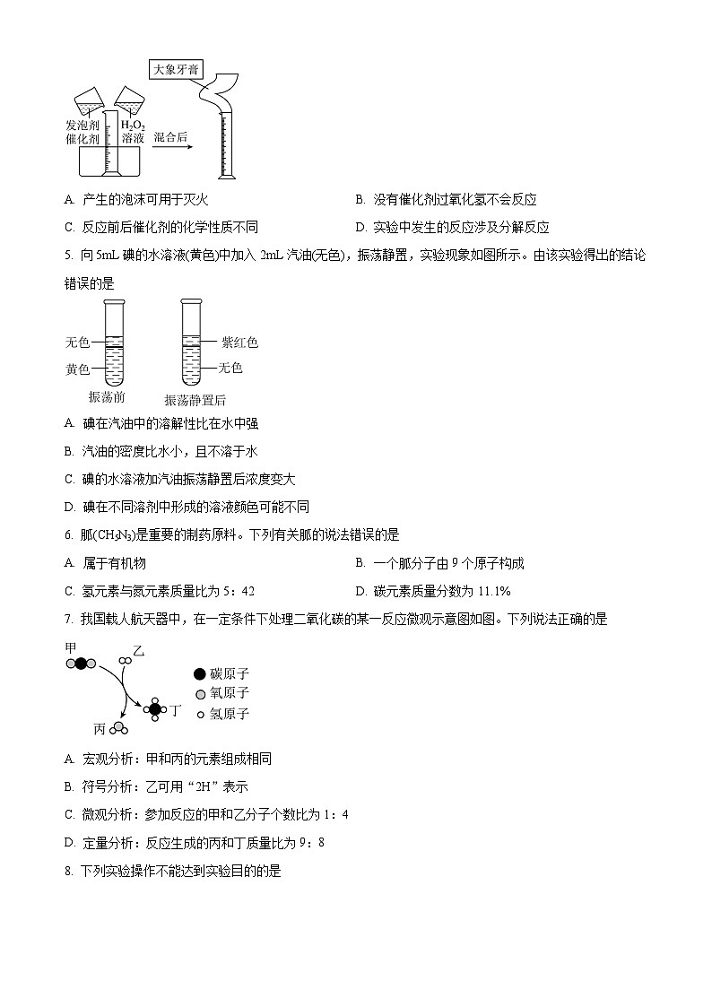 2024年福建省厦门市5月初中毕业年级模拟考试化学试卷（原卷版）第2页