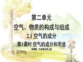 科粤版(2024)化学九年级上册 2.1  第1课时 空气的成分和用途 PPT课件+教案