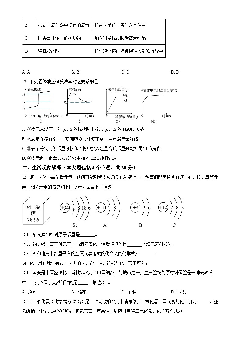 2024年四川省南充市中考化学真题（空白卷）第3页