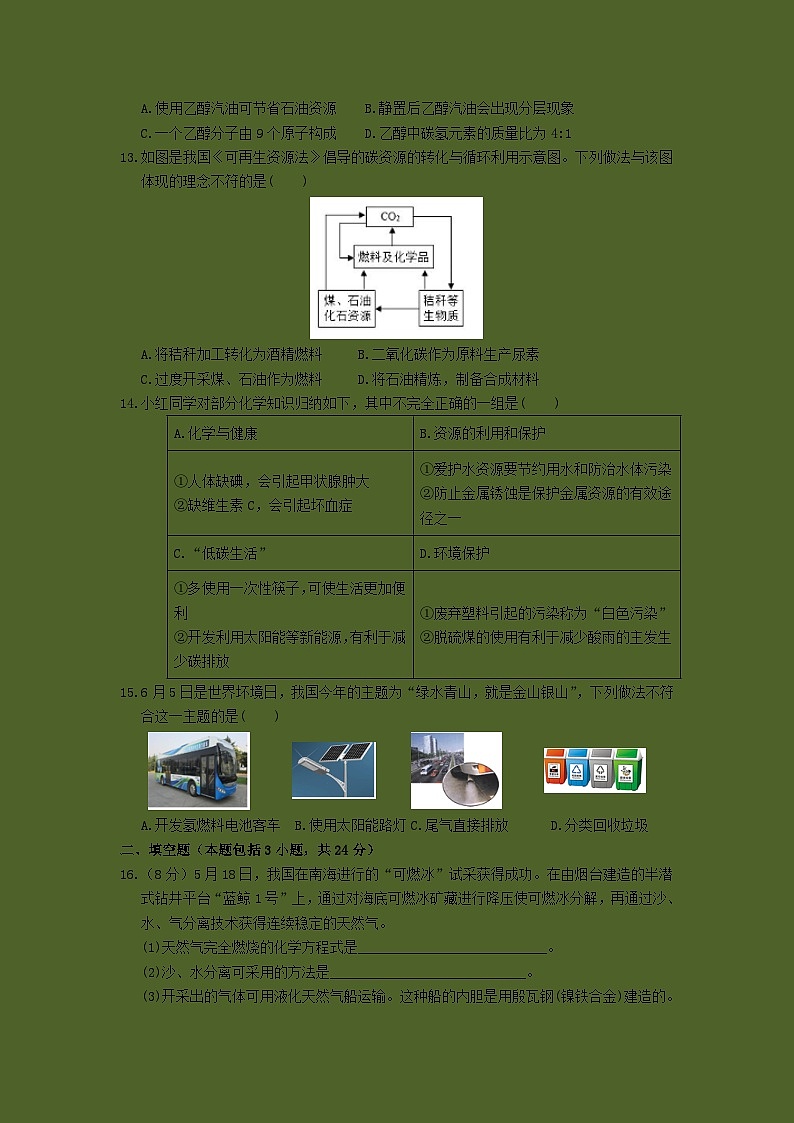 人教版(2024)化学九年级上册 第7章 课题2  化石能源的合理利用(燃料的合理利用与开发) PPT课件+教案+习题02