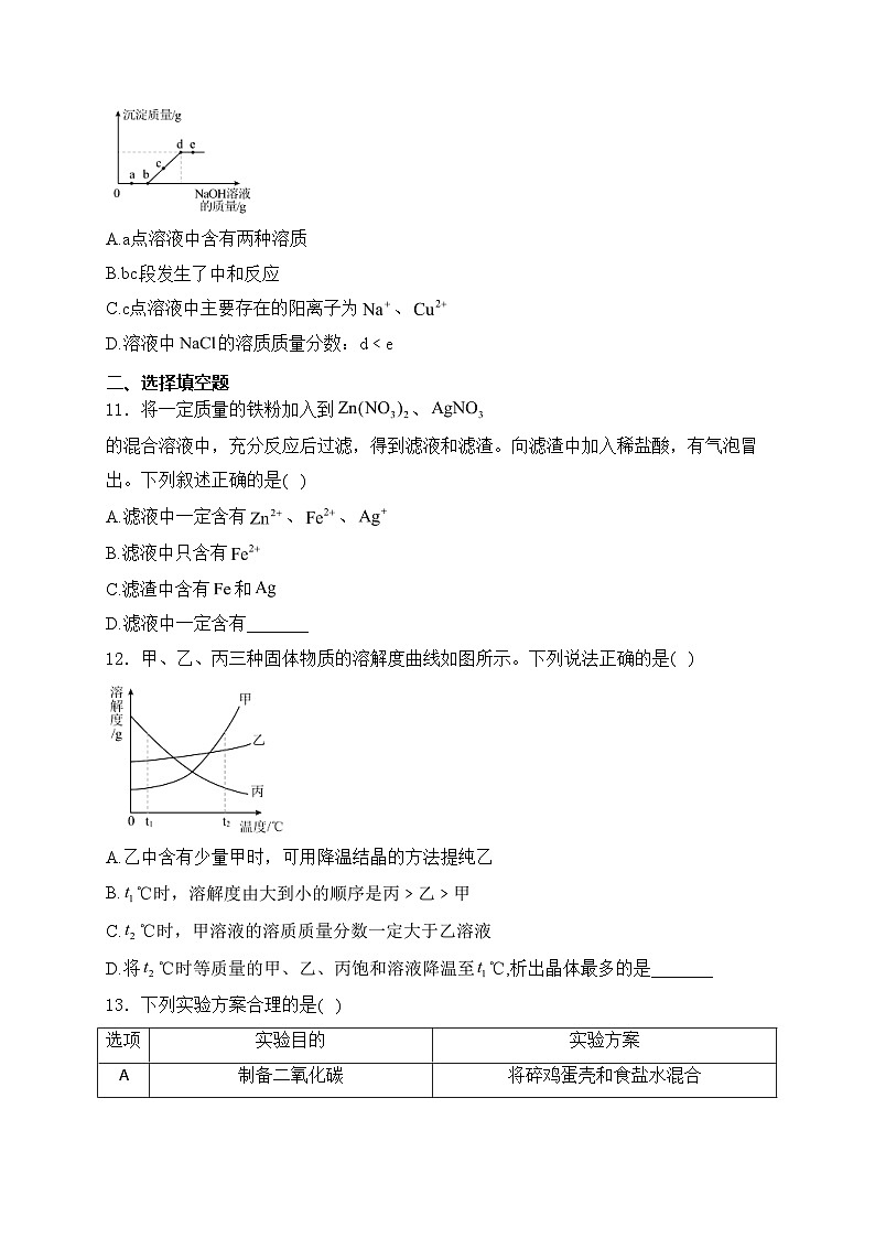 江西省2024届九年级下学期初中中考第三次模拟考试化学试卷(含答案)第3页