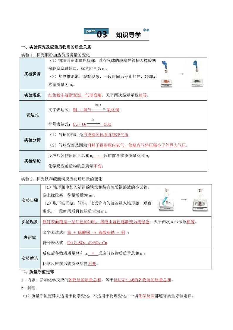 5.1 质量守恒定律（含答案） 2024-2025学年九年级化学上册同步学与练（人教版2024）02