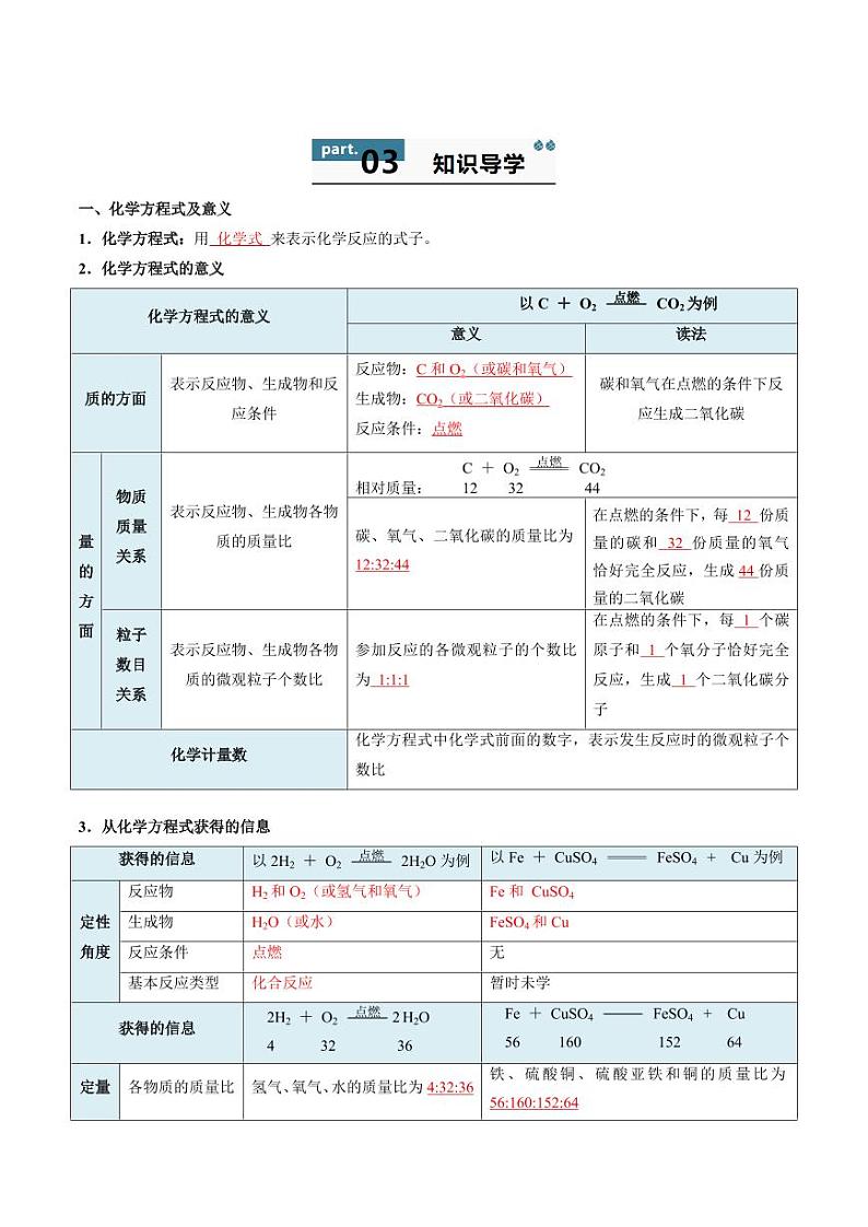 5.2.1 化学方程式（上）（含答案） 2024-2025学年九年级化学上册同步学与练（人教版2024）02