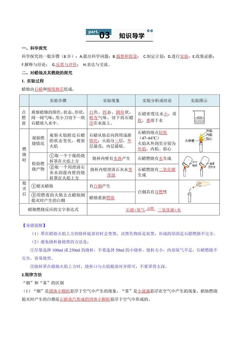 1.2.3 走进科学探究（含答案） 2024-2025学年九年级化学上册同步学与练（人教版2024）02