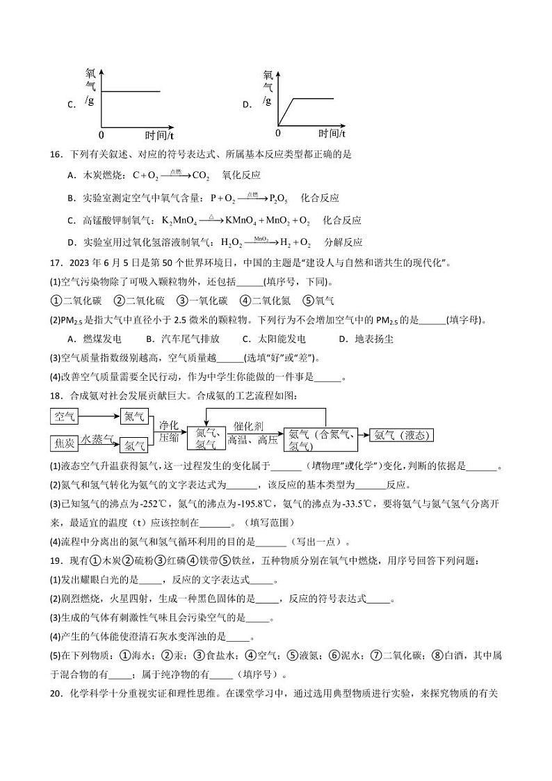 第2单元 空气和氧气（单元专项训练）（含答案） 2024-2025学年九年级化学上册同步学与练（人教版2024）03