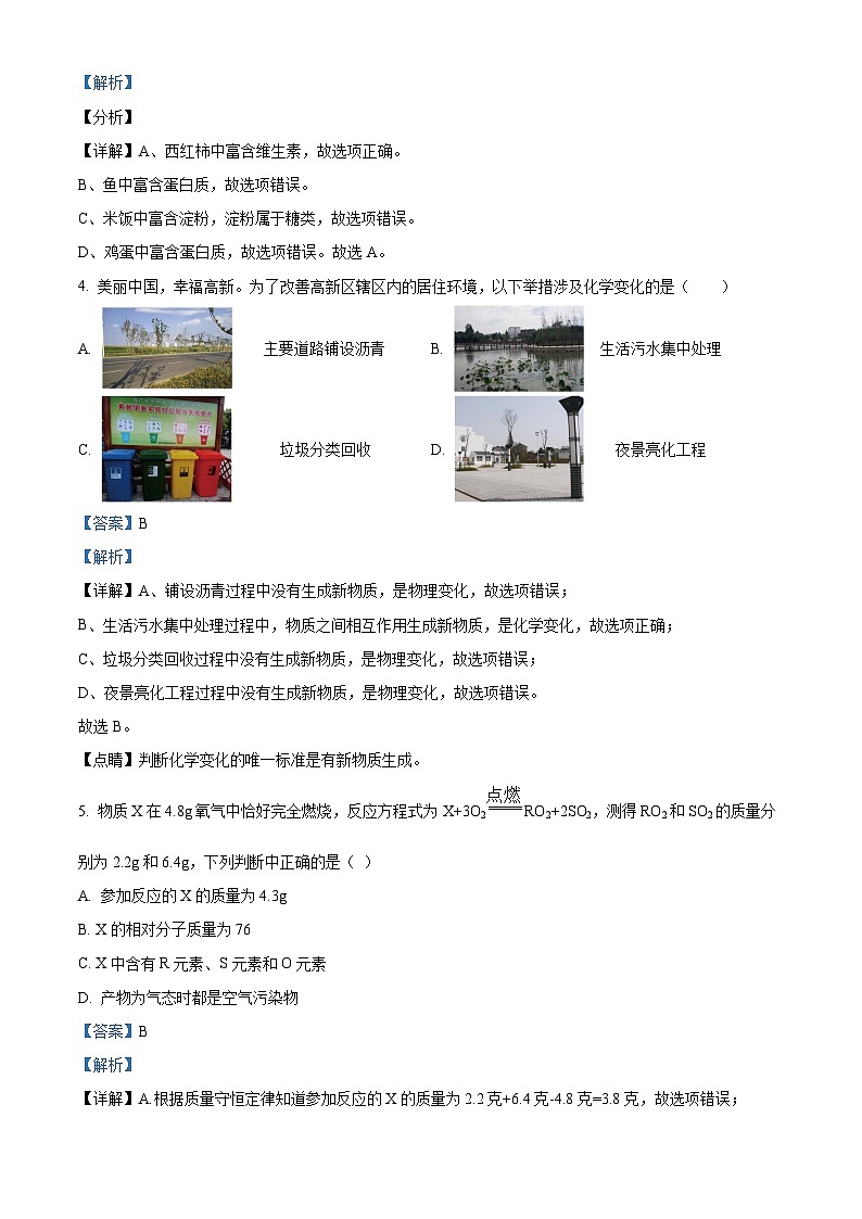 2024年山西省运城市新绛县中考化学适应性试题（解析版）第3页