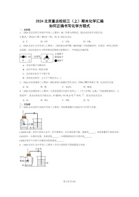 [化学]2024北京重点校初三上学期期末试题化学分类汇编：如何正确书写化学方程式