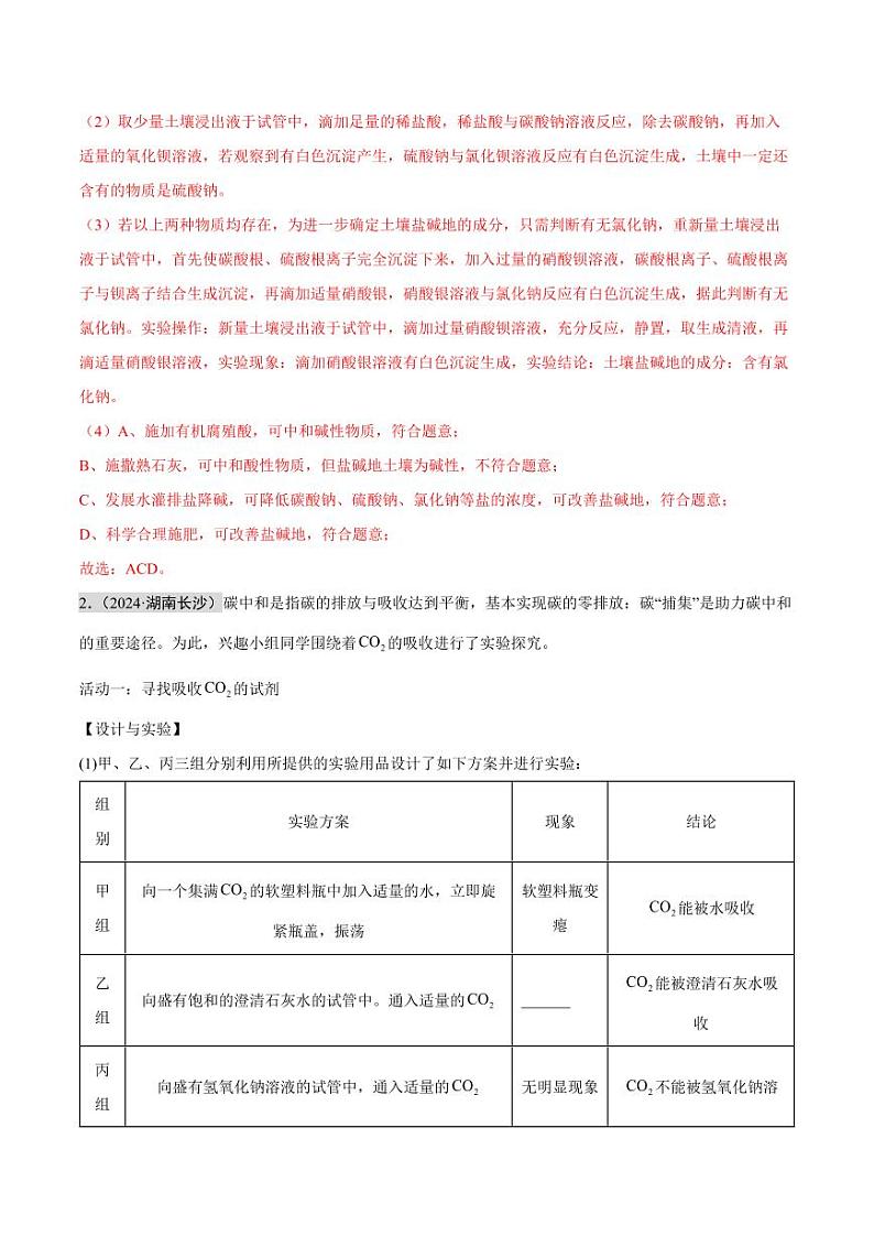专题19 实验探究题（第02期）（含答案） 2024年中考化学真题分类汇编（全国通用）第02期02