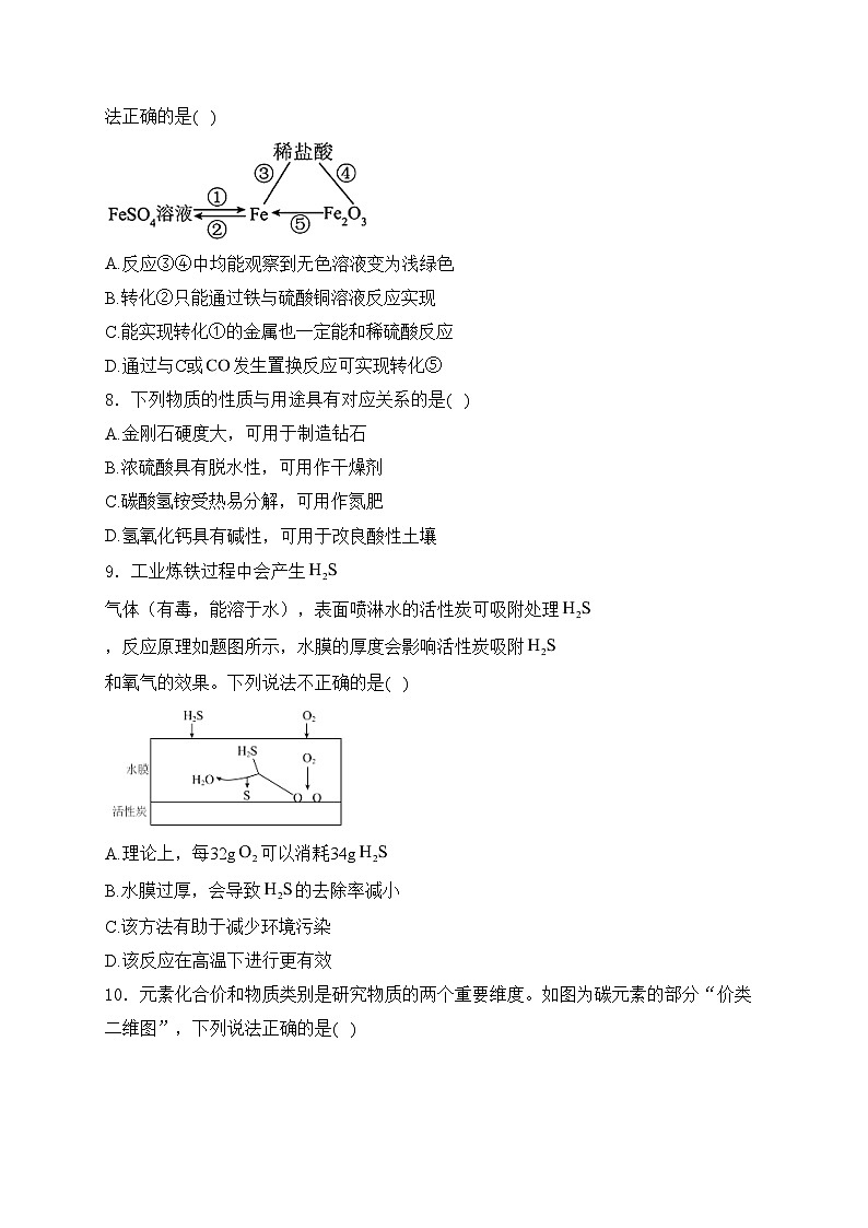 吉林省长春市南关区多校2024届九年级下学期中考四模化学试卷(含答案)02