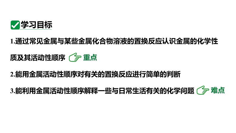 人教版九下化学第八单元课时2金属活动性顺序课件第3页