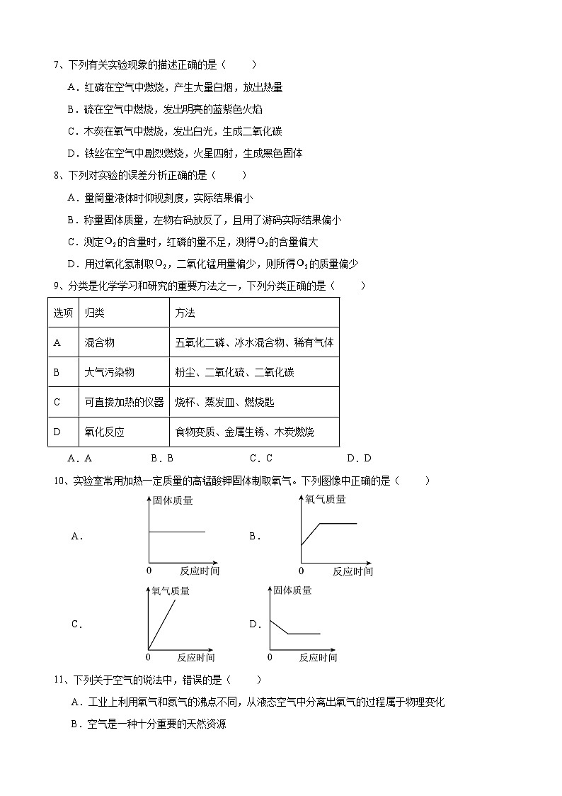 安徽省合肥市第四十一中学2024-2025学年九年级上学期开学化学模拟试卷第2页