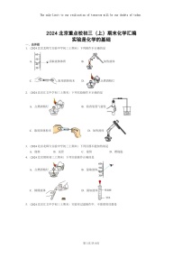 [化学]2024北京重点校初三上学期期末化学真题分类汇编：实验是化学的基础