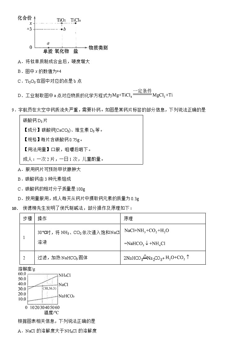 吉林省长春市2024年中考化学真题【附真题答案】02