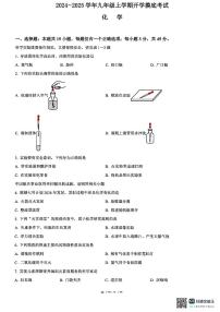 广东省清远市连山县2024-2025学年九年级上学期开学摸底考试化学试卷