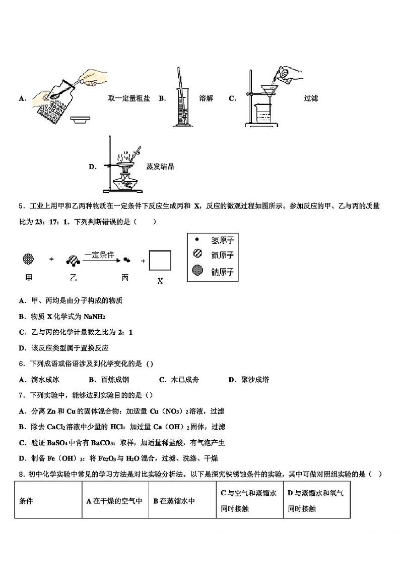2024年山西省侯马市重点中学中考联考化学试题02
