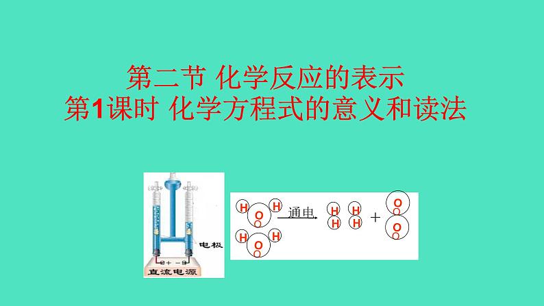 2024-2025 鲁教版化学九年级上册 5.2 化学反应的表示 课件01