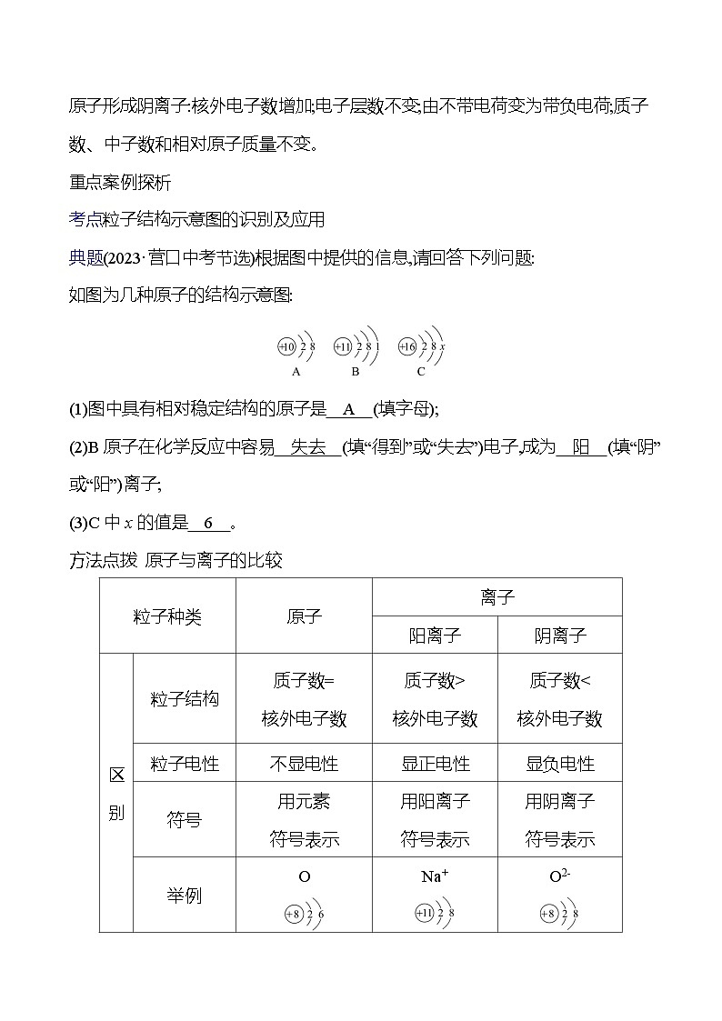 第二单元　第一节　第2课时　原子与离子、分子 学案 (教师版)---2024--2025学年九年级化学鲁教版（2024）上册第3页
