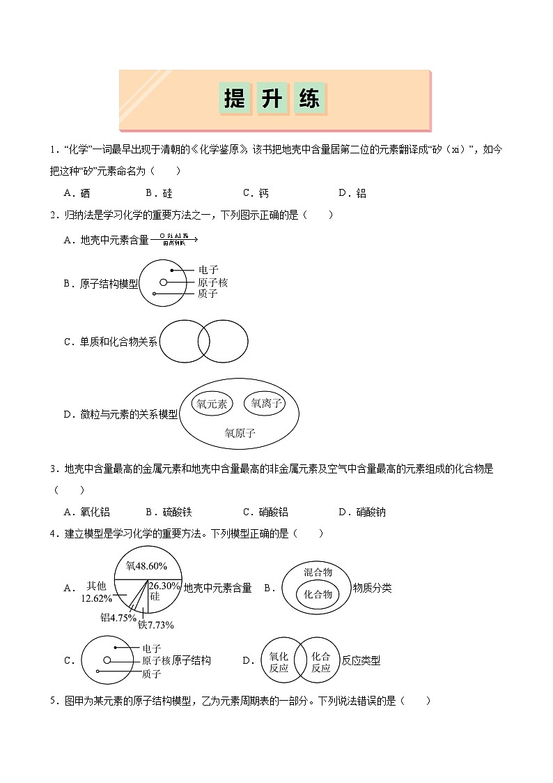 沪教版九上化学  3.2 组成物质的化学元素（第二课时）（课件+练习）02