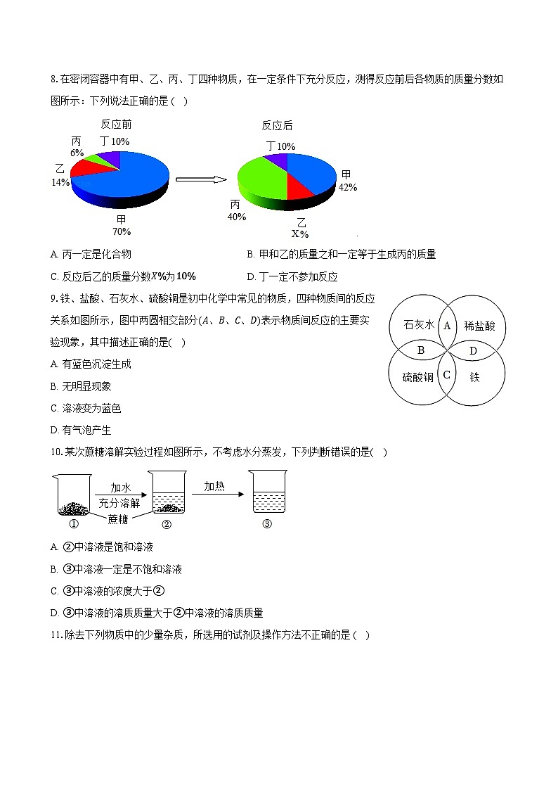 2023-2024学年安徽省滁州市定远县耿巷学校九年级（上）期末化学试卷（含解析）03