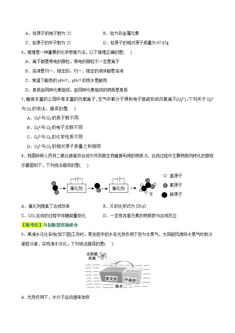 专题09 构成物质的微粒 元素（测试）-中考化学一轮复习讲练测（全国通用）（原卷版）第2页