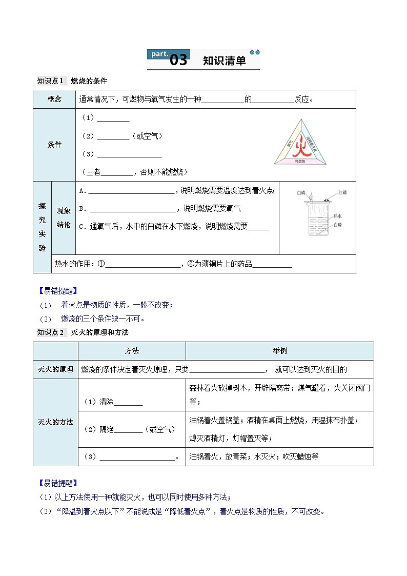 人教版(2024)2024-2025学年九年级化学上册提升讲义7.3第七单元能源的合理利用和开发(单元复习学案)(学生版+解析)02