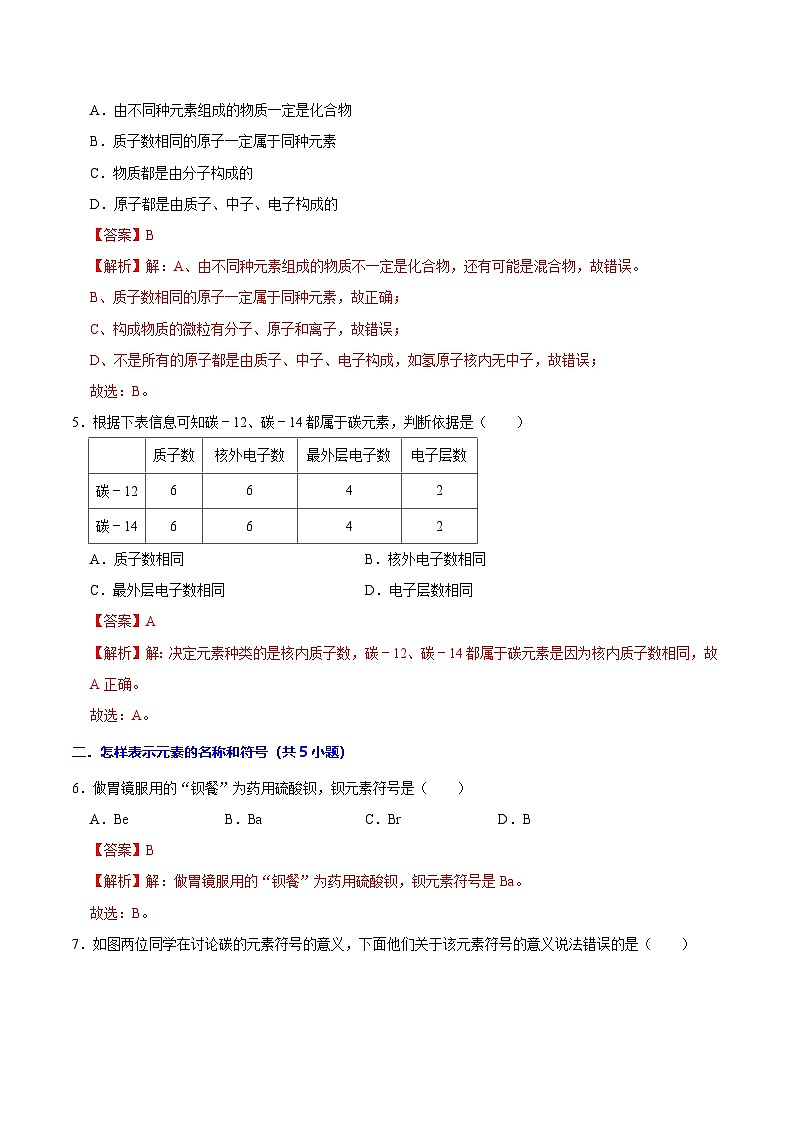2.3辨别物质的组成（第1课时）（练习）（解析版）第2页