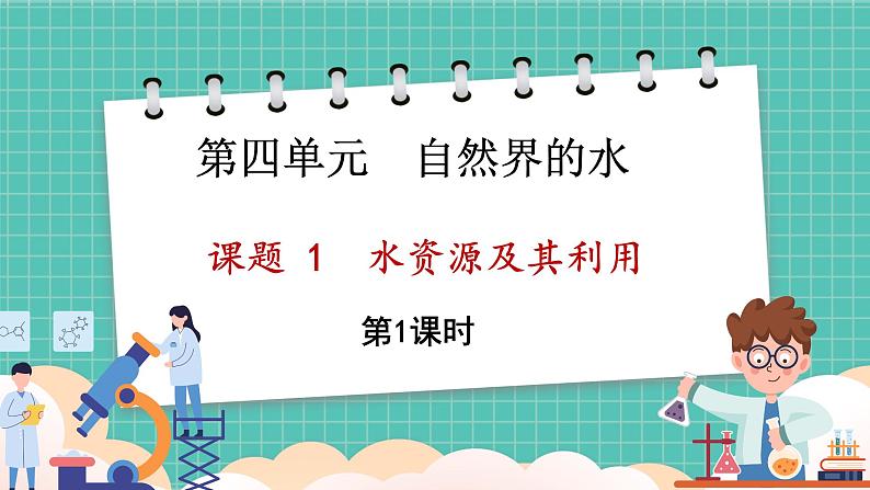 人教版（2024）九年级上册化学--4.1 水资源及其利用（第1课时）（课件）01