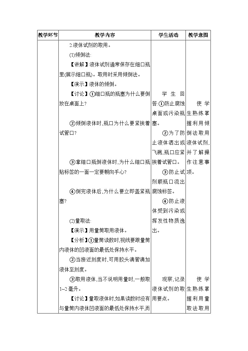 人教版（2024）九年级化学上册第一单元走进化学世界课题2化学实验与科学探究教案03