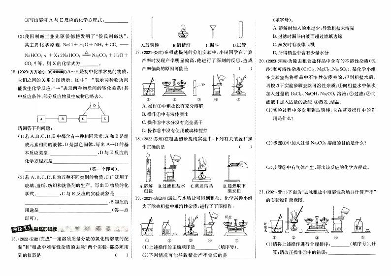 人教版九年级《化学》中考真题分类卷【专题九   盐和化肥】第3页