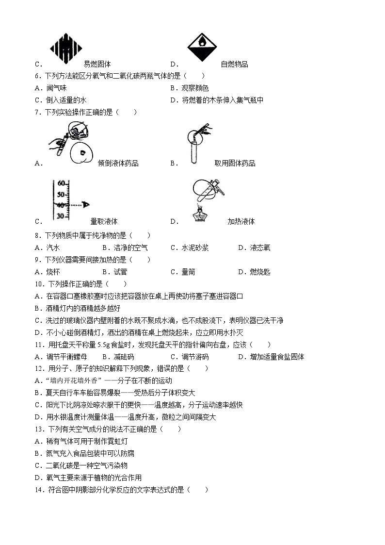 云南省昆明市五华区华山中学2024-2025学年九年级上学期9月学习效果跟踪与反馈化学试卷(无答案)02