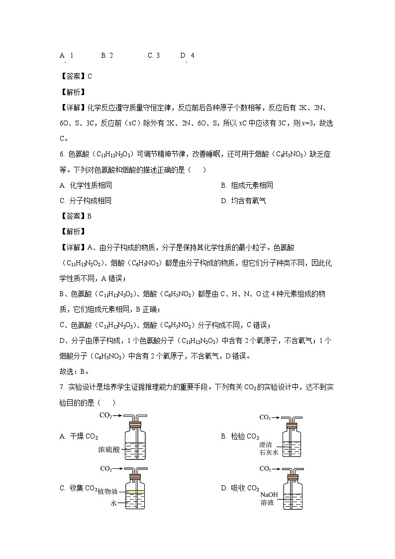 【化学】山西省晋中市太谷区多校2024年中考九年级中考三模试题（解析版）03