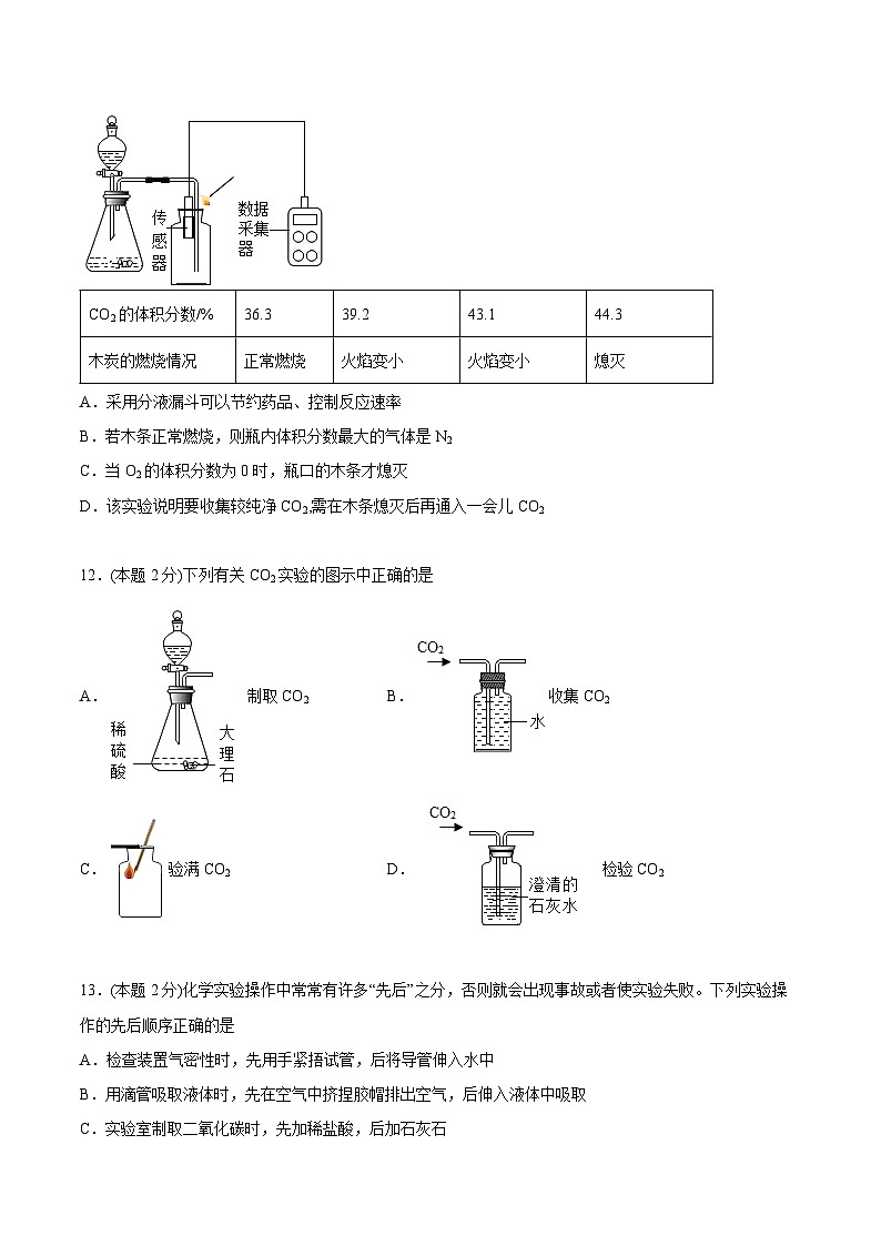 人教版九年级化学上册同步精品讲义第六单元单元测试(培优提升)(学生版+解析)第3页