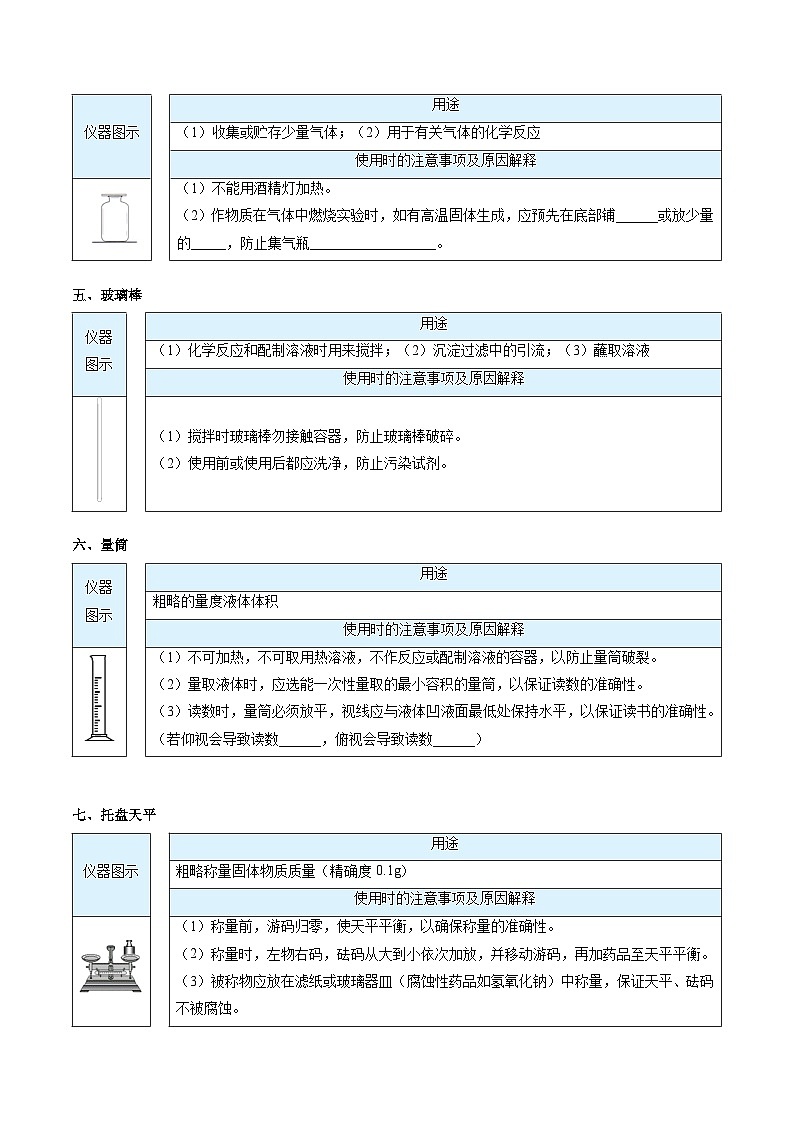 人教版九年级化学上册同步精品讲义课题31认识基本实验仪器讲义(学生版+解析)第3页
