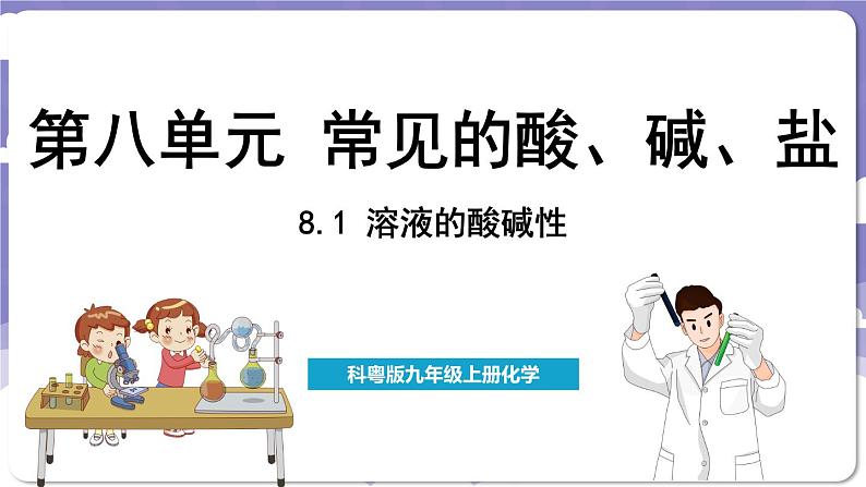 8.1 溶液的酸碱性（课件）---2024-2025学年九年级化学科粤版（2024）下册01