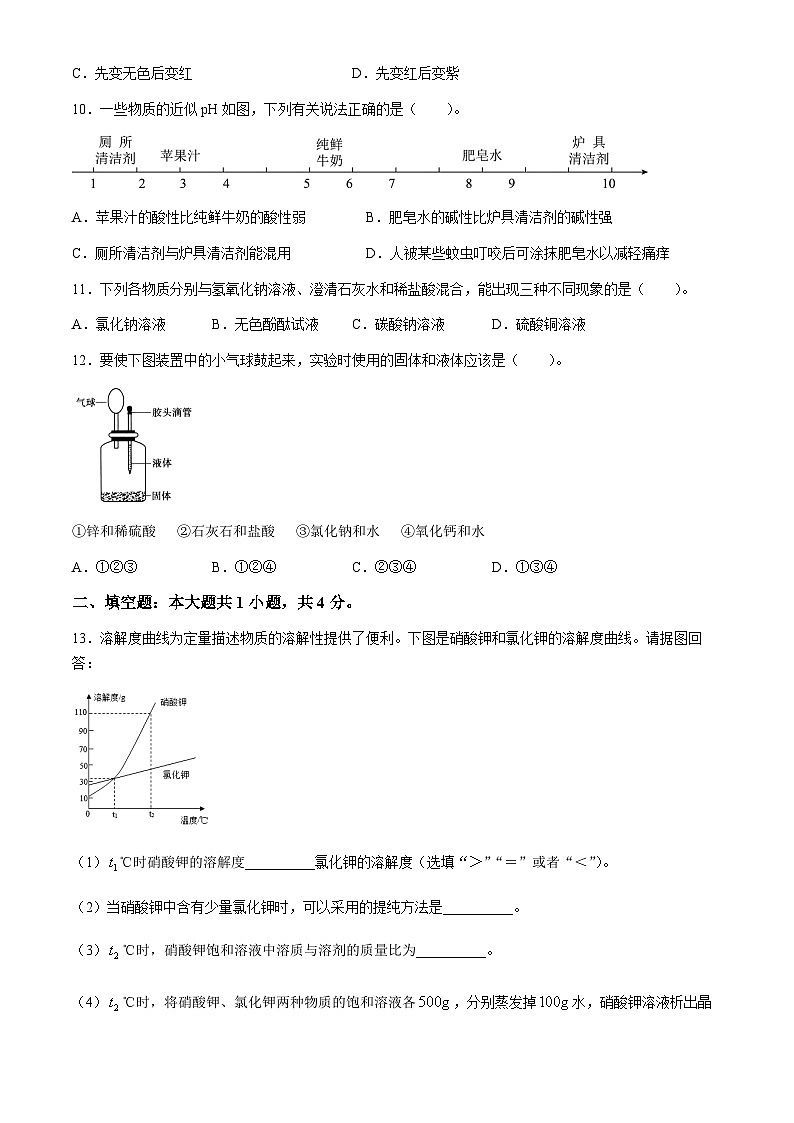 山东省东营市广饶县乐安中学2024-2025学年九年级上学期10月月考化学试题第3页