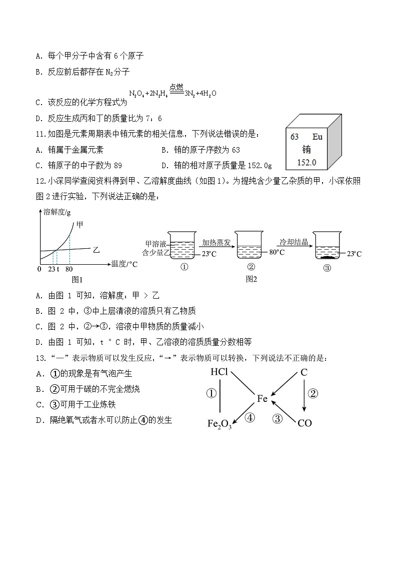 2024年四川省成都市某校中考适应性考试化学试题03
