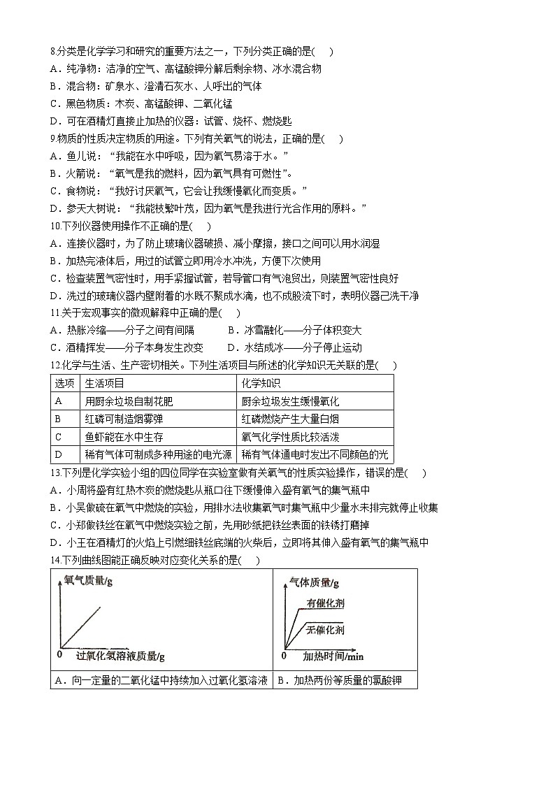 河南省南阳市第十二中学校2024-2025学年九年级上学期第一次月考化学试题(无答案)第2页
