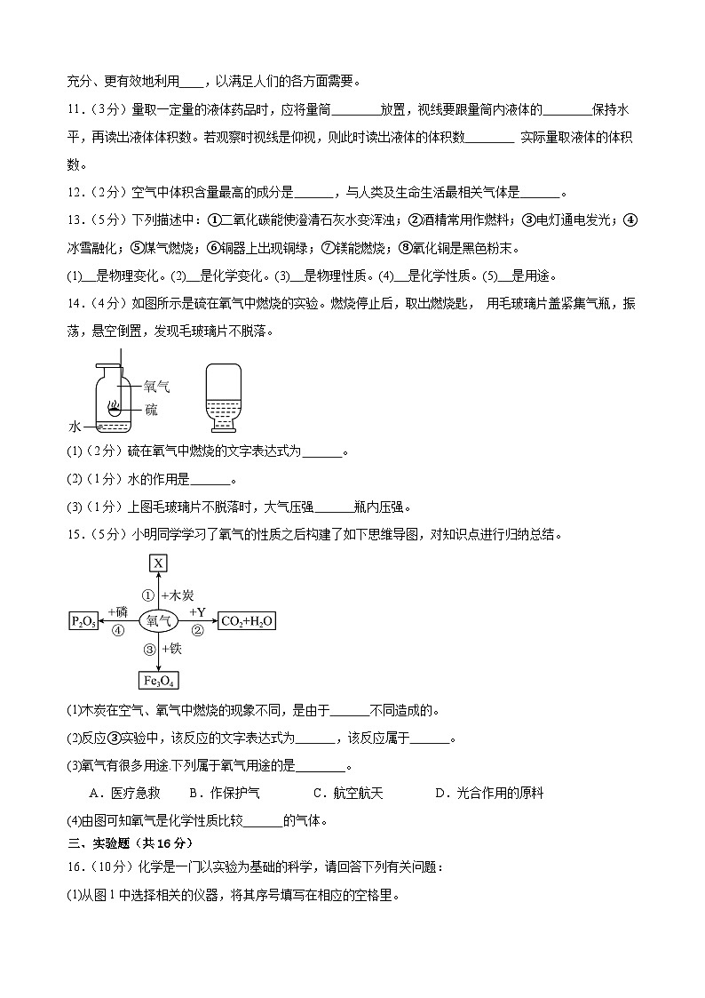 甘肃省武威市第十七中学联片教研2024-2025学年九年级上学期第一次月考化学试卷第2页