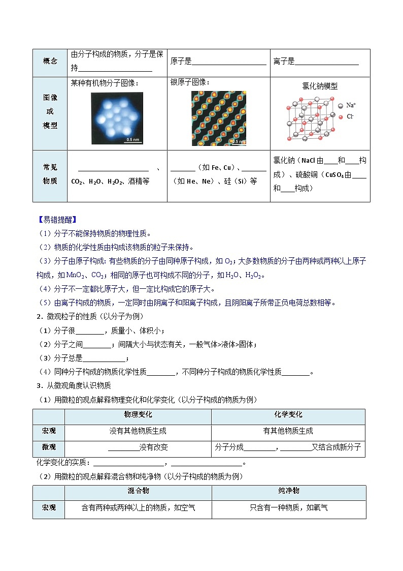 2024人教版初中九年级化学  第三单元 物质构成的奥秘 （单元复习学案）第2页