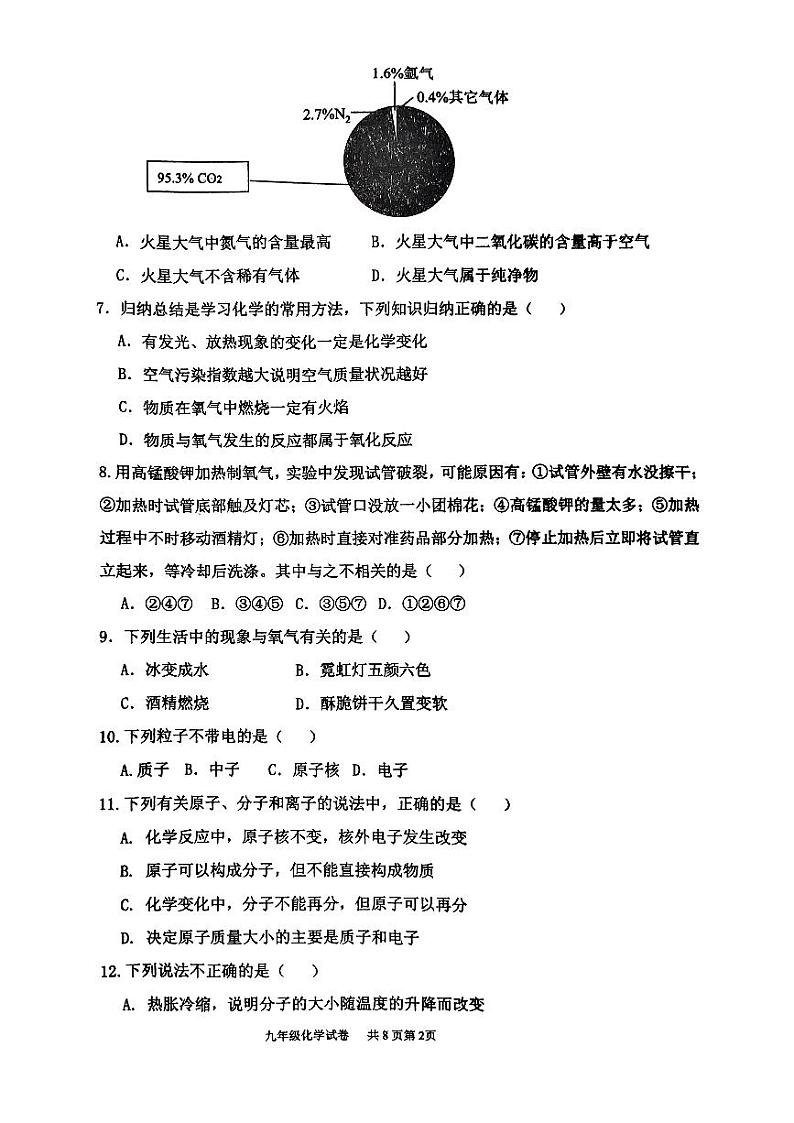 山东省临沂市蒙阴县第三中学2024-2025学年九年级上学期10月月考化学试题02