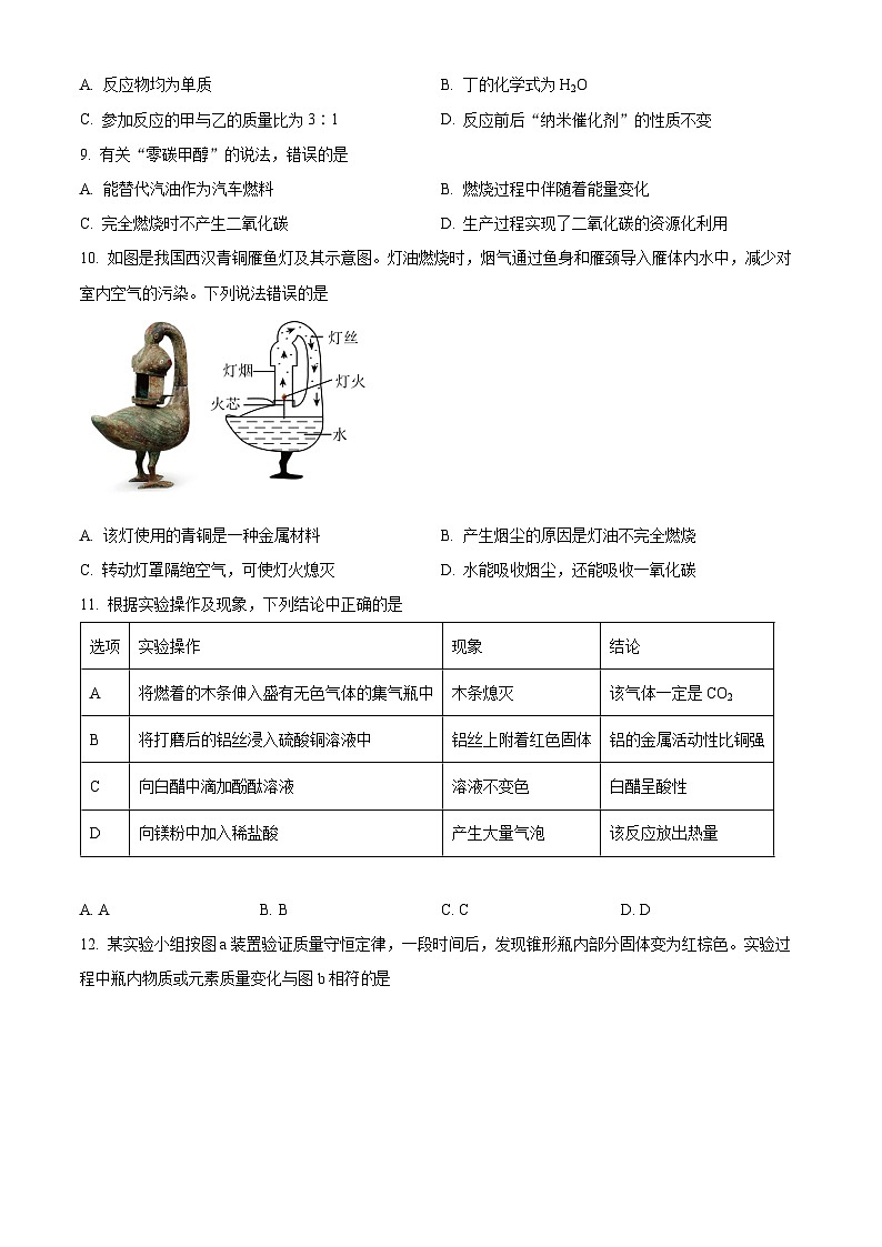 2024年安徽省中考化学真题（原卷版）第3页