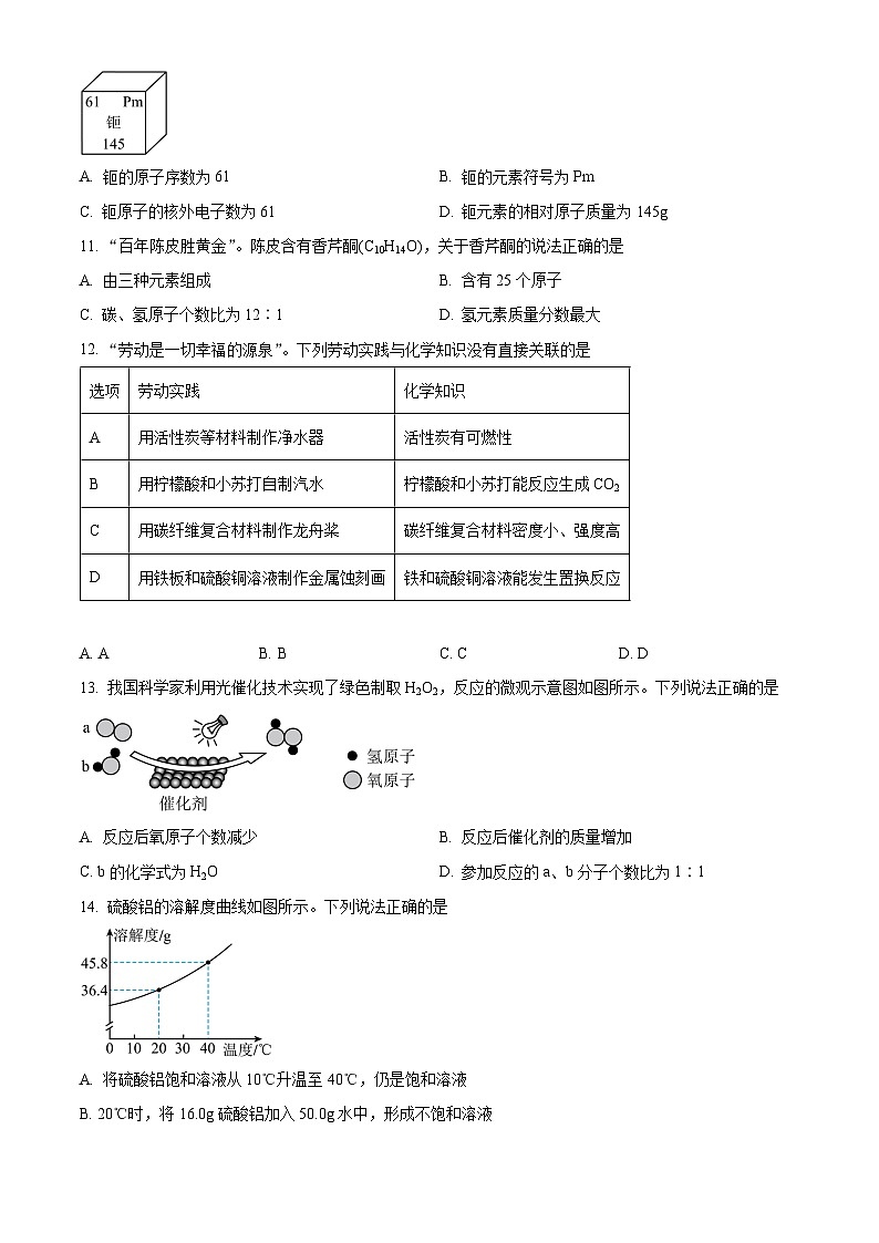 2024年广东省中考化学真题（原卷版）第3页