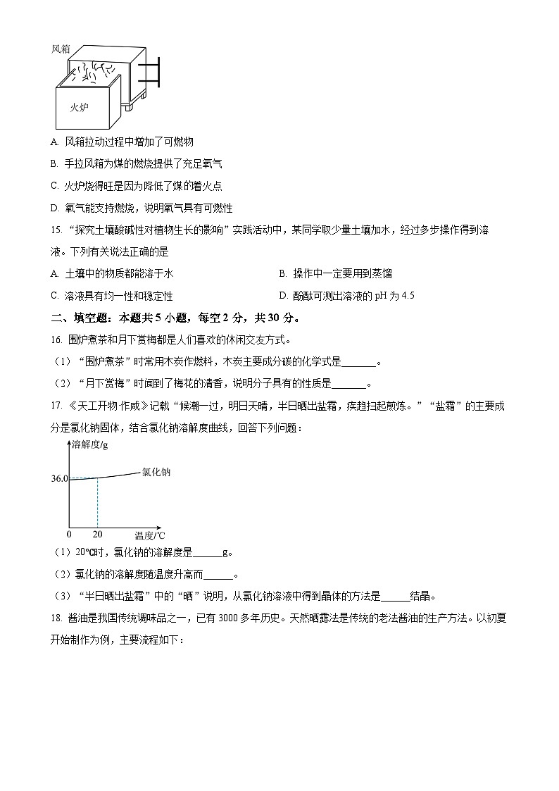 2024年湖南省中考化学真题（原卷版）03