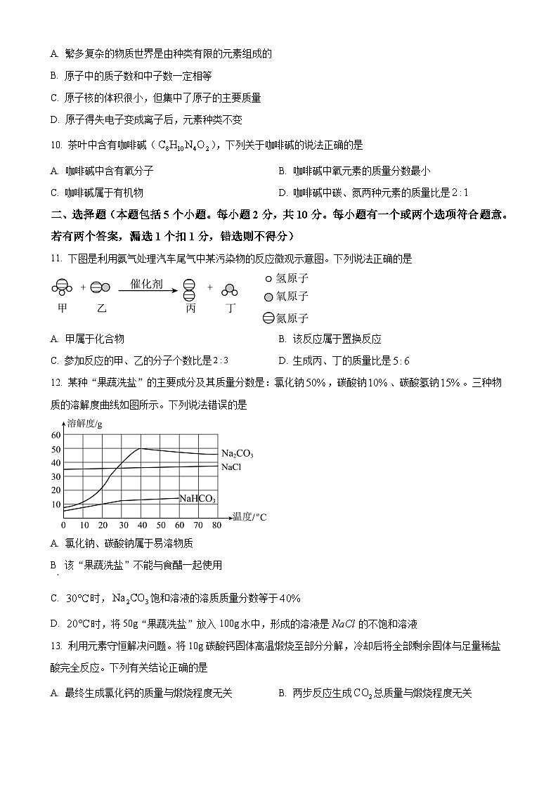 2024年山东省烟台市中考化学真题（原卷版）第3页