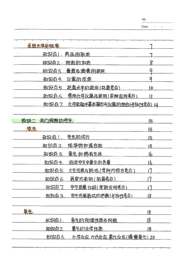 中考化学状元笔记学案（142页）第3页