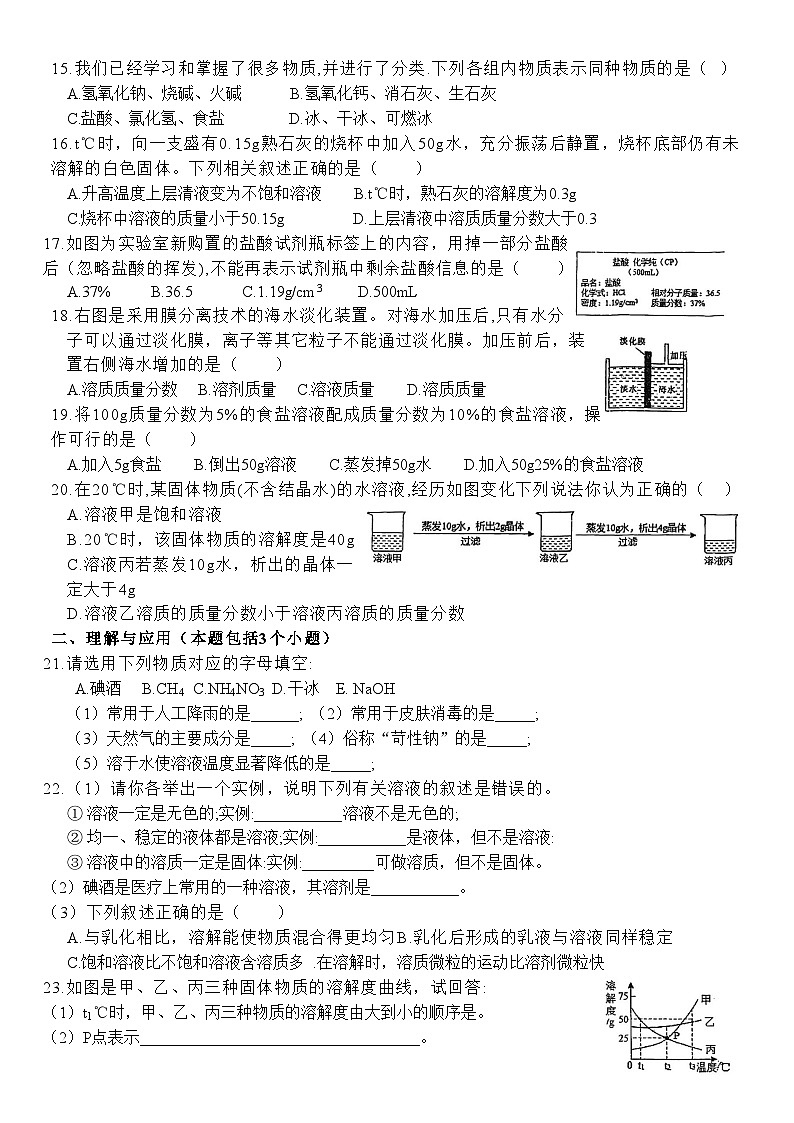 山东省淄博市张店区第六中学2024-2025学年九年级上学期10月月考化学试题第2页
