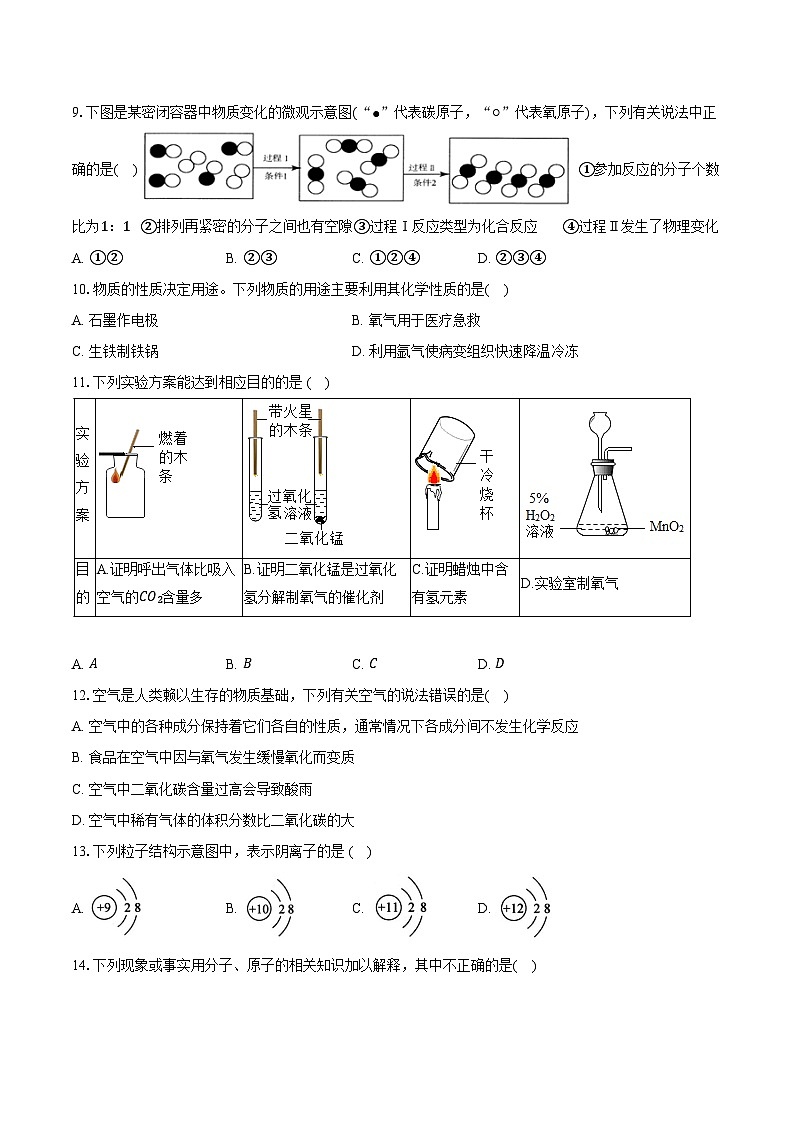 山东省聊城市东阿县第三中学2024--2025学年九年级上学期10月月考化学试题第3页
