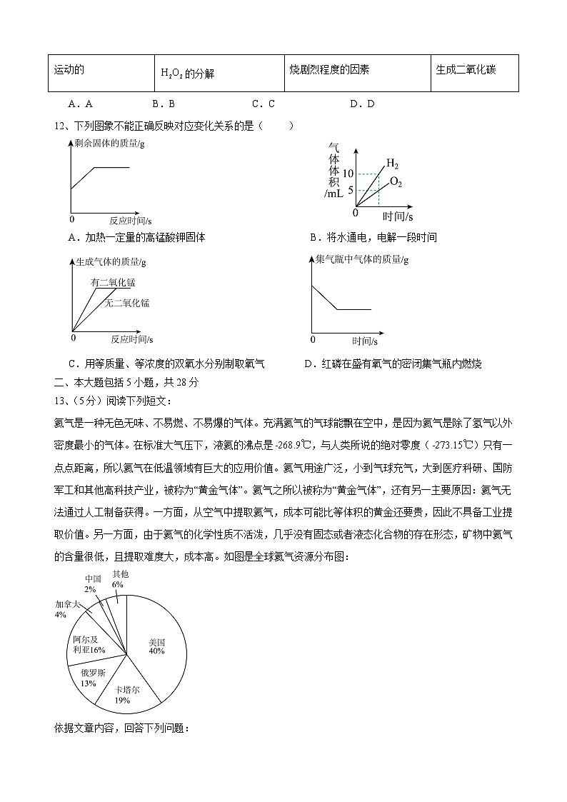 安徽省安庆市桐城市老梅初级中学2024~2025学年九年级上学期10月份月考化学试题第3页